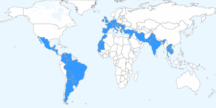 Mapa con los países visitados del mundo